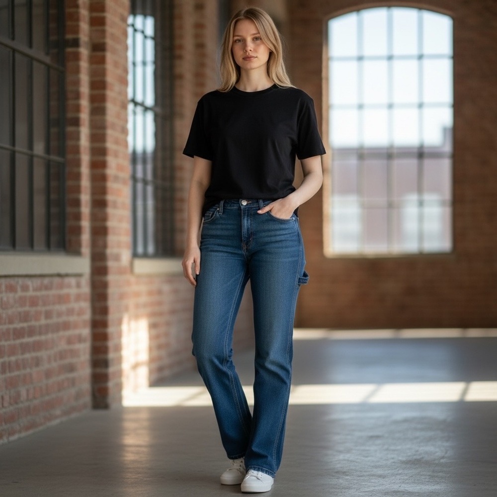 Dickies Juniors Flex Carpenter Pant High Rise Stretch Denim‎ Jeans Sz 24 NWT